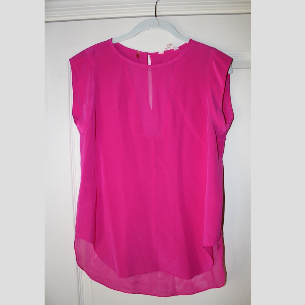 Hot Pink Silk Blouse